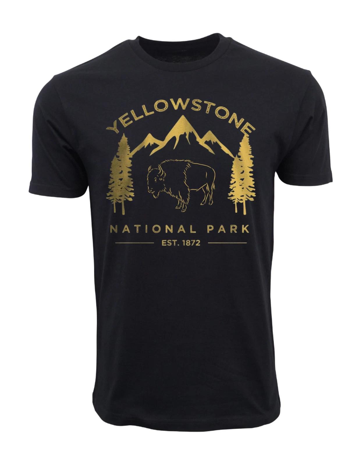 Unisex Adult Casual Graphic YELLOWSTONE NATIONAL PARK T SHIRT T-Shirt L