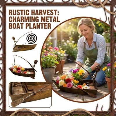 Fishing Boat Planter Decorative Outdoor Indoor Garden Ornament Storage Pot for Yard Display