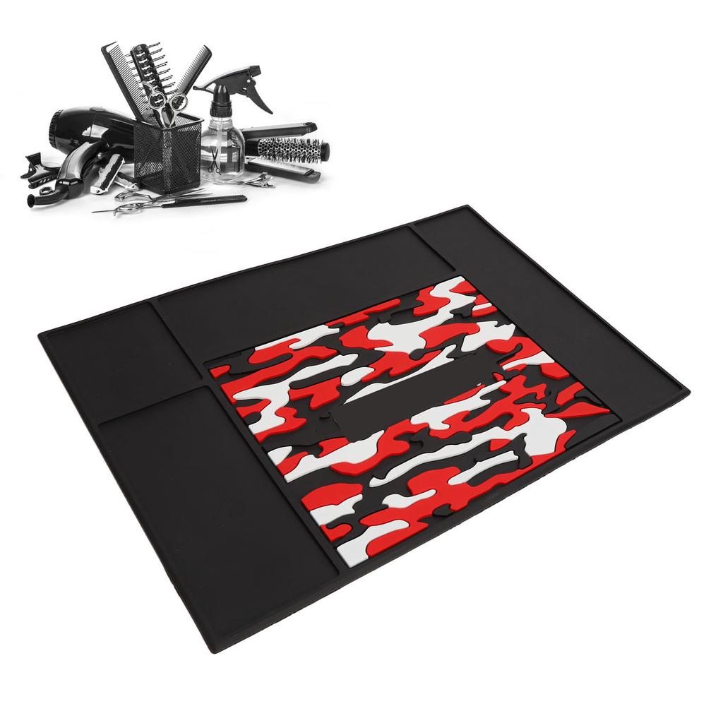 Barber Mats Slip Resistant Salon Barber Station Organizer Pad Flexible Silicone Mat