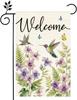 Spring Summer Welcome Butterfly Bird Flowers Garden Flag 12x18 Inch Double-sided Small Burlap Outdoor Yard Lawn Farmhouse Se