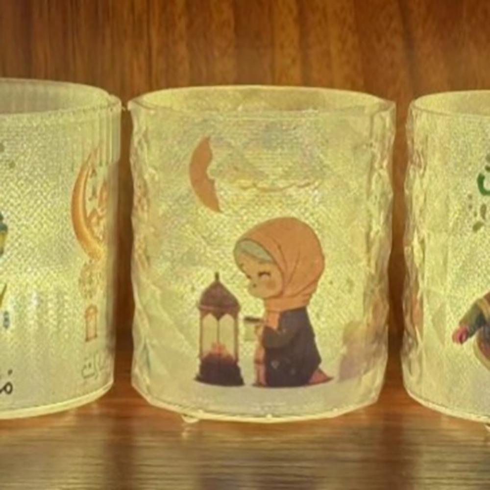 

Plastic LED Lantern Wind Lights Festive Eid Mubarak Lamp 2025 Kareem Ornaments 3