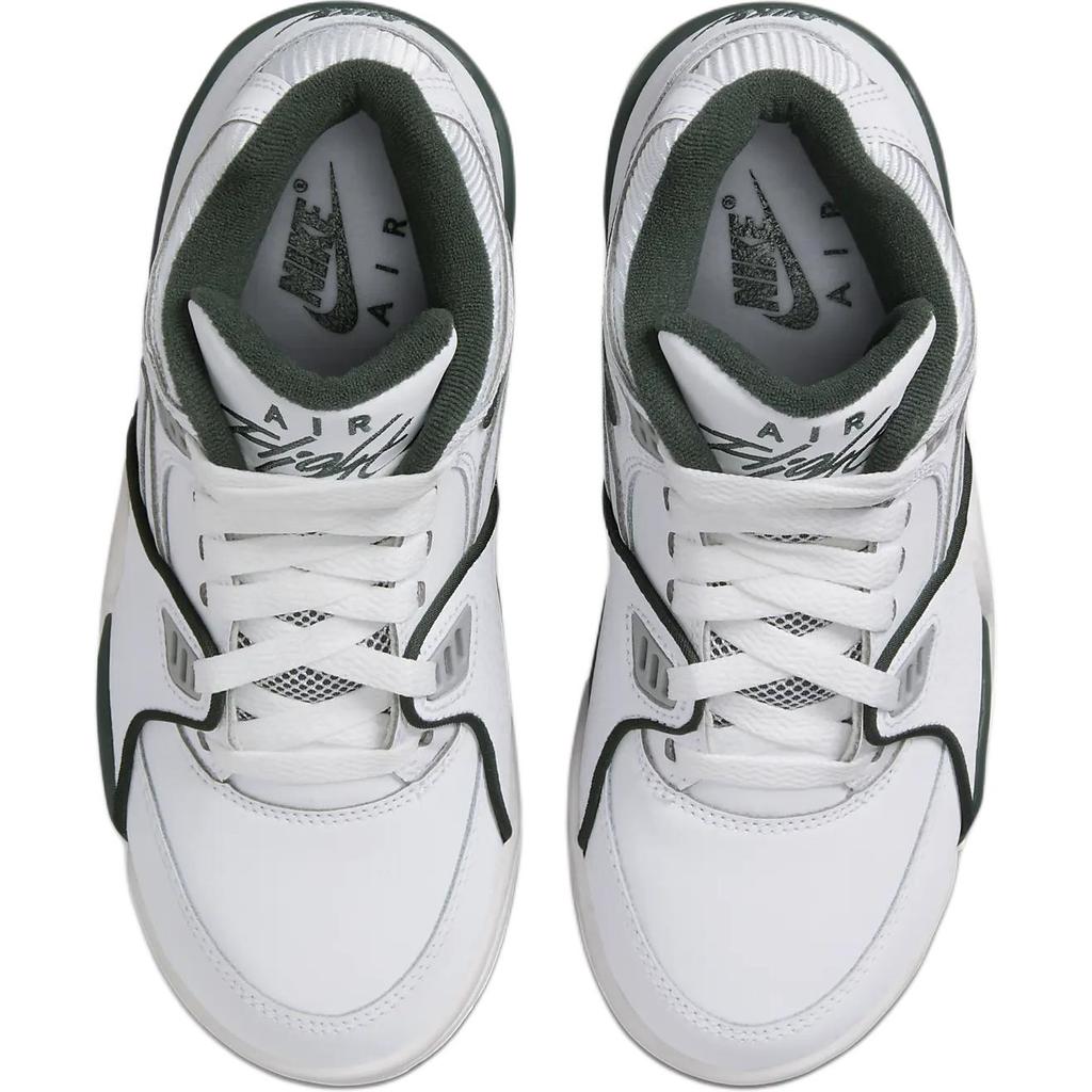 New Nike Air Flight 89 Anti Kick And Wear Resistant High Top Children's Basketball Shoes White Green Teenagers HF0406-104