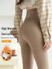 Women's Extra Long Ribbed Cotton Fleece-Lined High-Waisted Leggings, 2025 Autumn/Winter Collection, Skin-Friendly