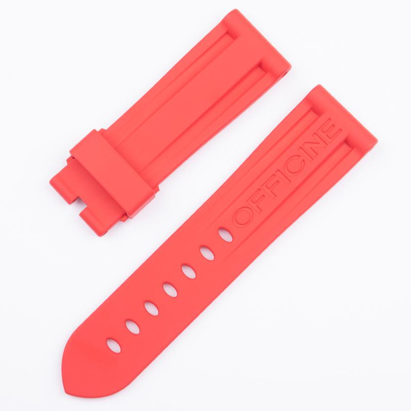 Soft AAA Fluororubber FKM Rubber Watchband Fit For Panerai Strap Accessories For PAM111/441/389 Watchbands 24mm Tang Pin Buckle