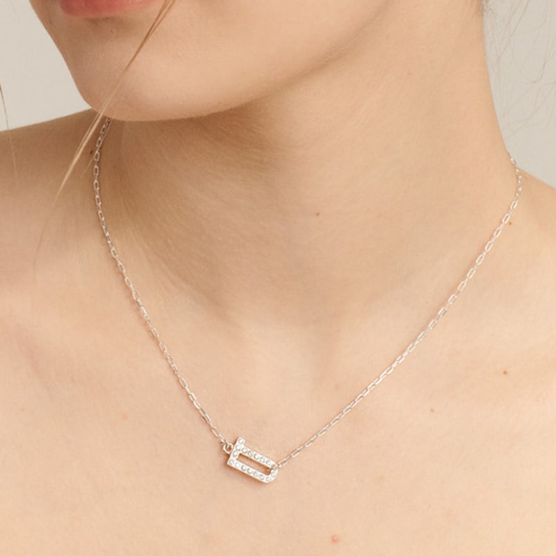 UNI.J [In521]Shiny Signature Silver Necklace