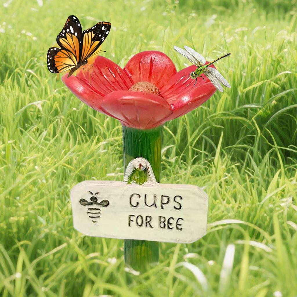 Bee Waterer Bee Feeder Cups Flower Shape Watering Stations Colorful Butterfly Cups Hygienic Feeder for Farm Pathway Garden