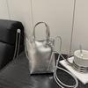 Women's Mini Faux Leather Phone Bag, Trendy Shiny Shoulder Crossbody Purse, Small Handheld Handbag for Daily Outings