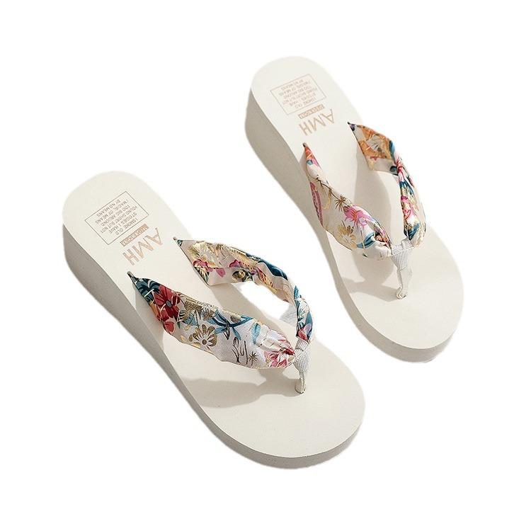 Summer ethnic flip-flops women's bohemian satin strap casual lame with beach women's slippers
