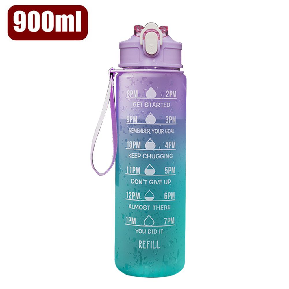 2 Liter Sports Water Bottle with Straw Men Women Fitness Water Bottle Outdoor Cold Water Bottlesc With Time Marker Drinkware New