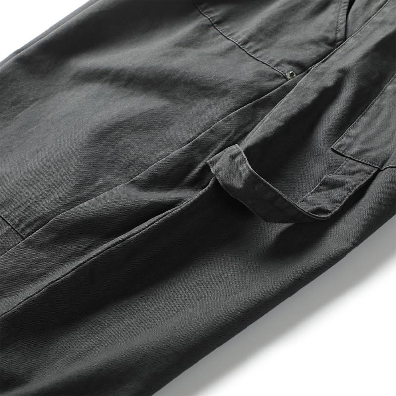 Mens Loose Fit Cargo Pants Streetwear Style Straight Leg Work Solid Color Casual Trousers