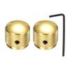 Uxcell 2pcs Metal Guitar Knobs Universal Volume Tone Audio Control Dome Knobs Bass Speed Control Shaft Knobs Guitar Bass Accessory Wrench Included