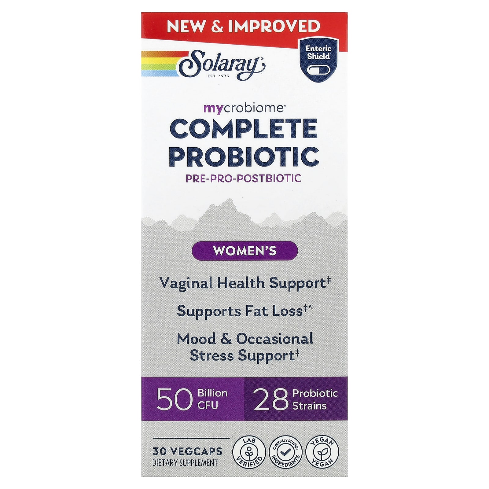 

Solaray, Mycrobiome®, Complete Probiotic, Women s, 30 Veggie Capsules