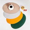 Oval Placemat Dining Table Heat Insulation Pad Imitation Leather Waterproof Placemat