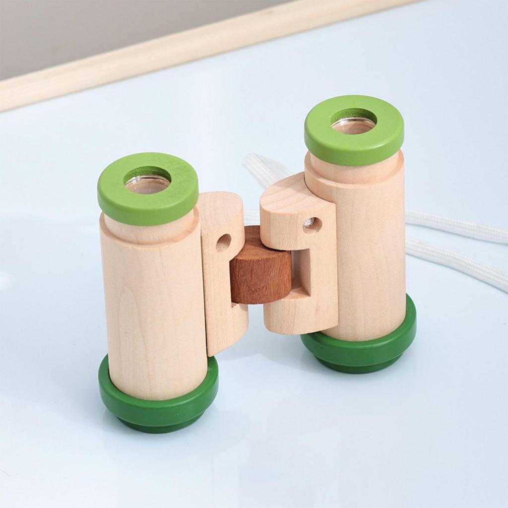 Toddler Telescope Wooden Adjustable Portable Binoculars Kids Camping Toys For Birthday Sports Camping Outside Play Easter