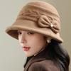 Autumn and Winter New Elegant Bow Fisherman Hat Children Warm and Cold-proof Face Small Versatile Warped Edge Basin Hat