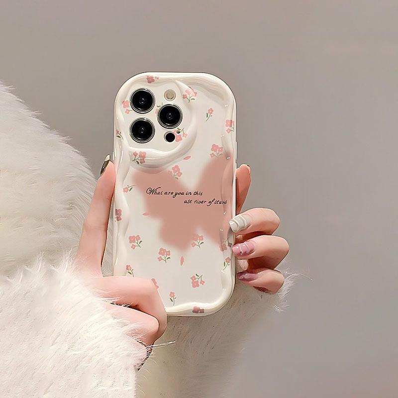 Butterfly Painting Wave Case for iPhone 16 E 15 Pro Max 14 13 12 Mini 11 Pro Max XS X 8 7 Plus Silicone Shockproof Covers Funda