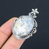 925 Sterling Silver Natural Dendrite Opal Solitaire Flower Ring Jewelry US 7.5