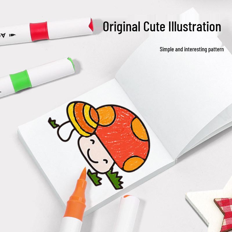 Children's Mini Doodle & Watercolor Coloring Book with Sticky Note Album