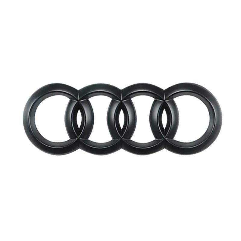 WQ black/silver four ring ABS front hood grille, rear luggage badge sticker, suitable for WQ A1 A3 A4 A5 A6 A7 A8 Q5 Q7 Q8 4R