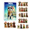 Cute Dog Breed Pendants with Santa Hats Advent Calendar, 2D Acrylic Breeds Ornaments, 24-Days Christmas Unique Collectibles for Fans Countdown