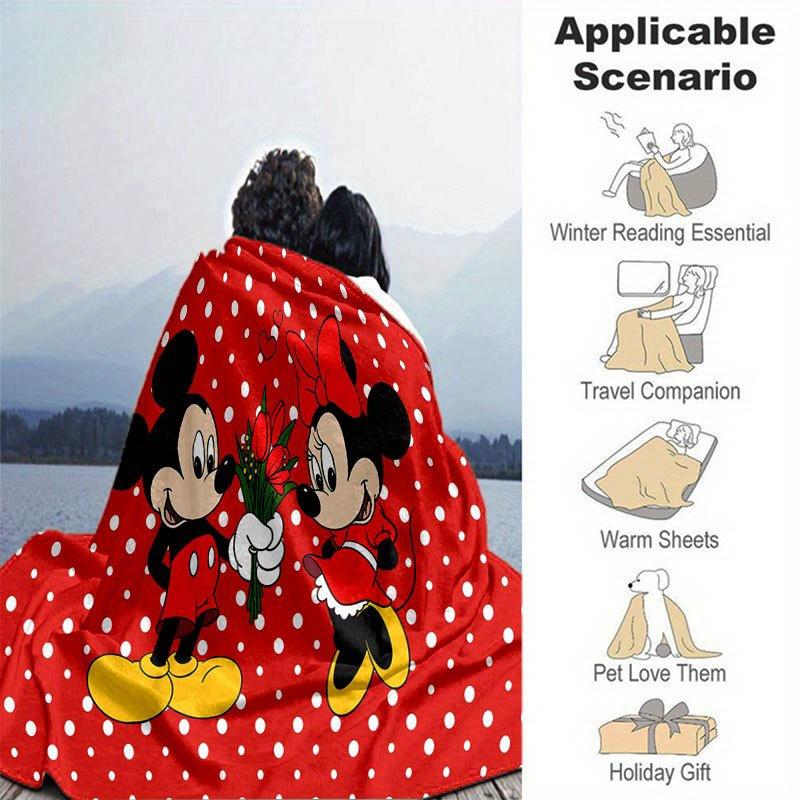 Coperta Cartone Animato di Topolino e Minnie: Adorabile, Caldo e Perfetto per la Decorazione della Casa Soggiorno, Viaggio e Tutte le Stagioni