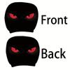 Red Devil Eye Pattern Seat Headrest Covers, Fashionable and Unique Design, Enhances In- Ambiance, Suitable for Daily Driving and Long-Distance Travel