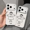 Simple line girl suitable for Apple 17PROMAX mobile phone case large window iPhone16 soft 15 all-inclusive 14
