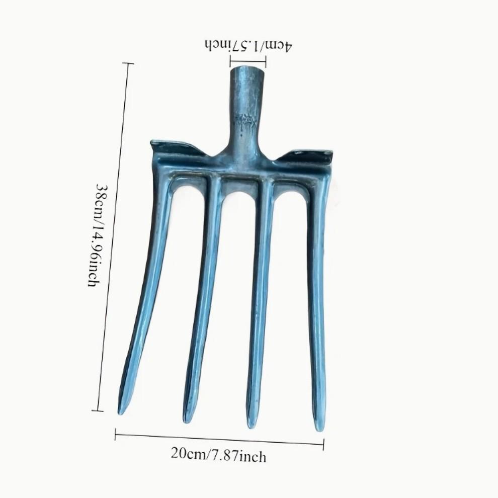 5-Tooth Steel Fork for Soil Loosening and Planting: Ideal for Land Reclamation, Garlic, Onion, Peanut Cultivation, and Compost Digging.