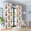 2pcs 2D flat printing Merry Christmas Party Curtains Christmas Gnomes Hearts Digital Printed Polyester Drapes Holiday