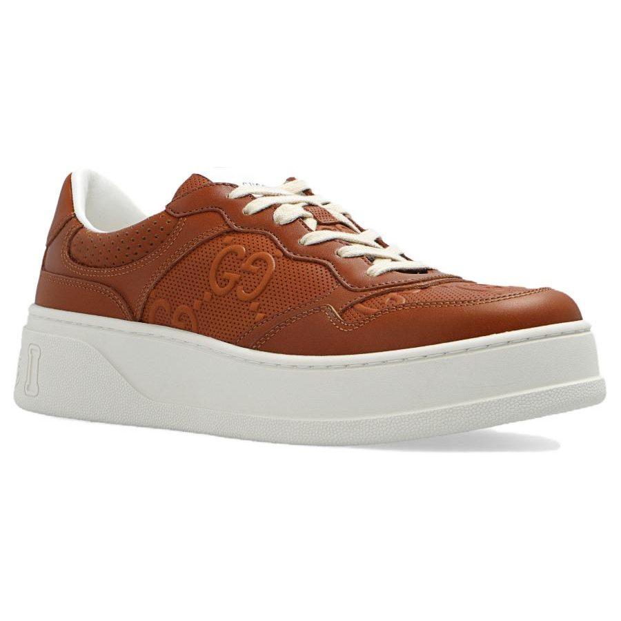 Gucci Chunky B Leather Stylish Skateboarding Shoes Women's Brown 670408 AABBV 2742