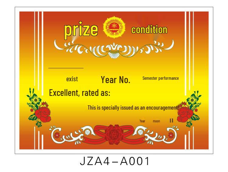 A4 Blank Certificate Paper for Students: Creative Design for Kindergarten and Primary School Commendations and Training Classes.