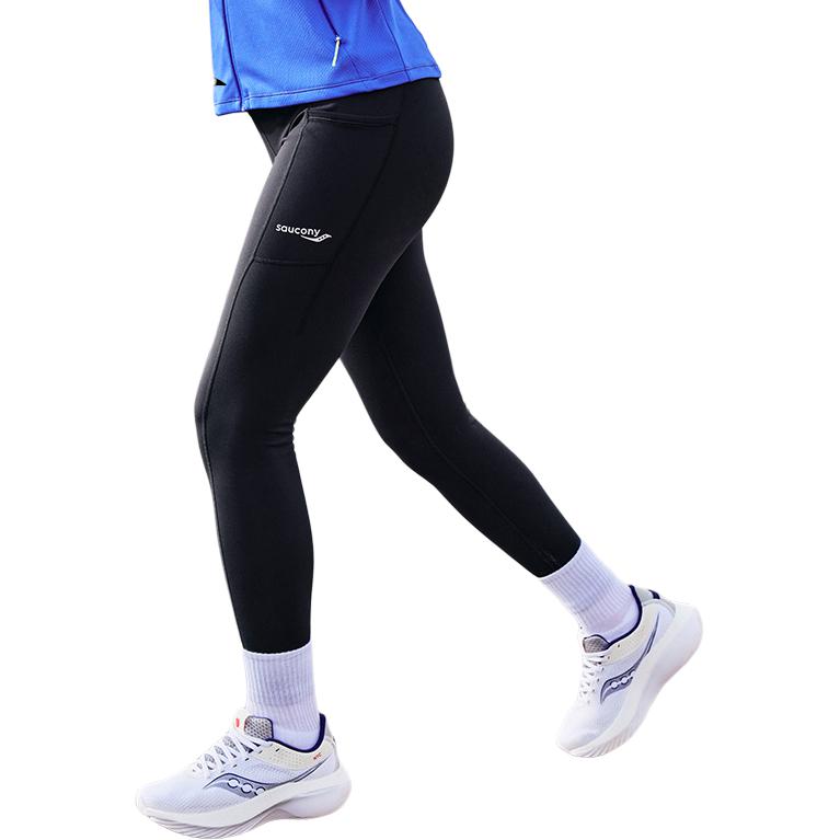 SAUCONY Solid Color Slim Fit Sports Long Pants Women Bottoms Black SC1230101A-BK01