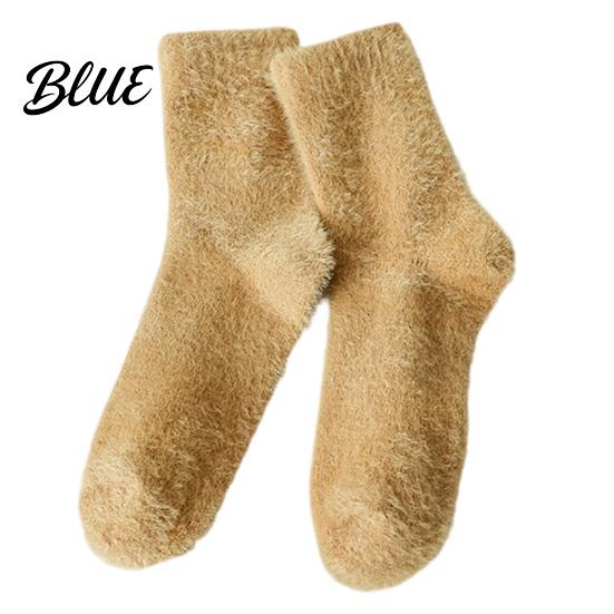 Thickened Thermal Socks Imitation Mink Velvet for Women, Soft Plush Socks, Winter Durable Washable Warm Solid Color Cozy Hosiery Home Indoor