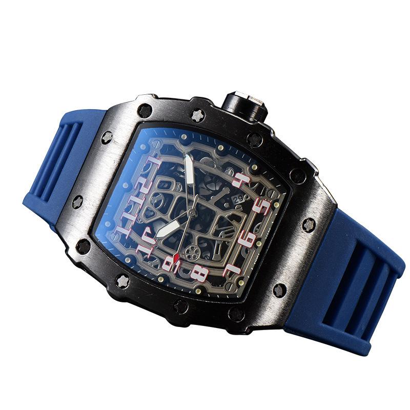 Barrel-Shaped Unisex Quartz Watch with Hollow Non-Mechanical Pointer and Single Calendar