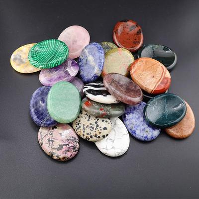 Natural Crystal Thumb Oval Gua Sha Massage Stone for Decompression