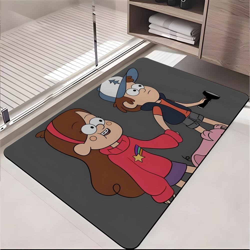Tappetino da Pavimento ANIME G-Gravity Falls Tappetino Assorbente Tappeto d'Ingresso Antiscivolo per Bagni Servizi Igienici e WC