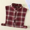 Checked False Collar for Lady Winter Detachable Lapel Faux Collar Half Blouse Collar Fashion Shirt Sweater Accessories