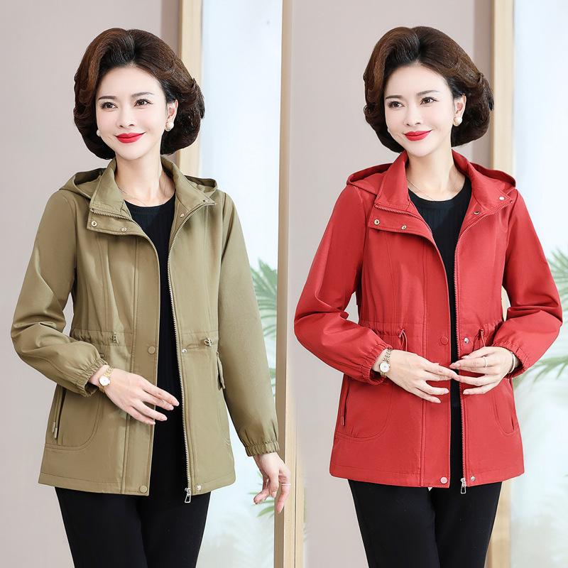 Women's Hooded Loose Jacket for Middle-aged and Elderly - Spring & Autumn 2026 Collection