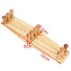 Expandable Storage Sundries Bag Fixed On Wall Fold Shelf Coat Hooks Natural Wood Clothes Hanger Hat Closet Hook
