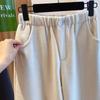 Pants for Women Thickened Stretchy Solid Colour Versatile Casual Elastic High Waist Long Trousers Pants