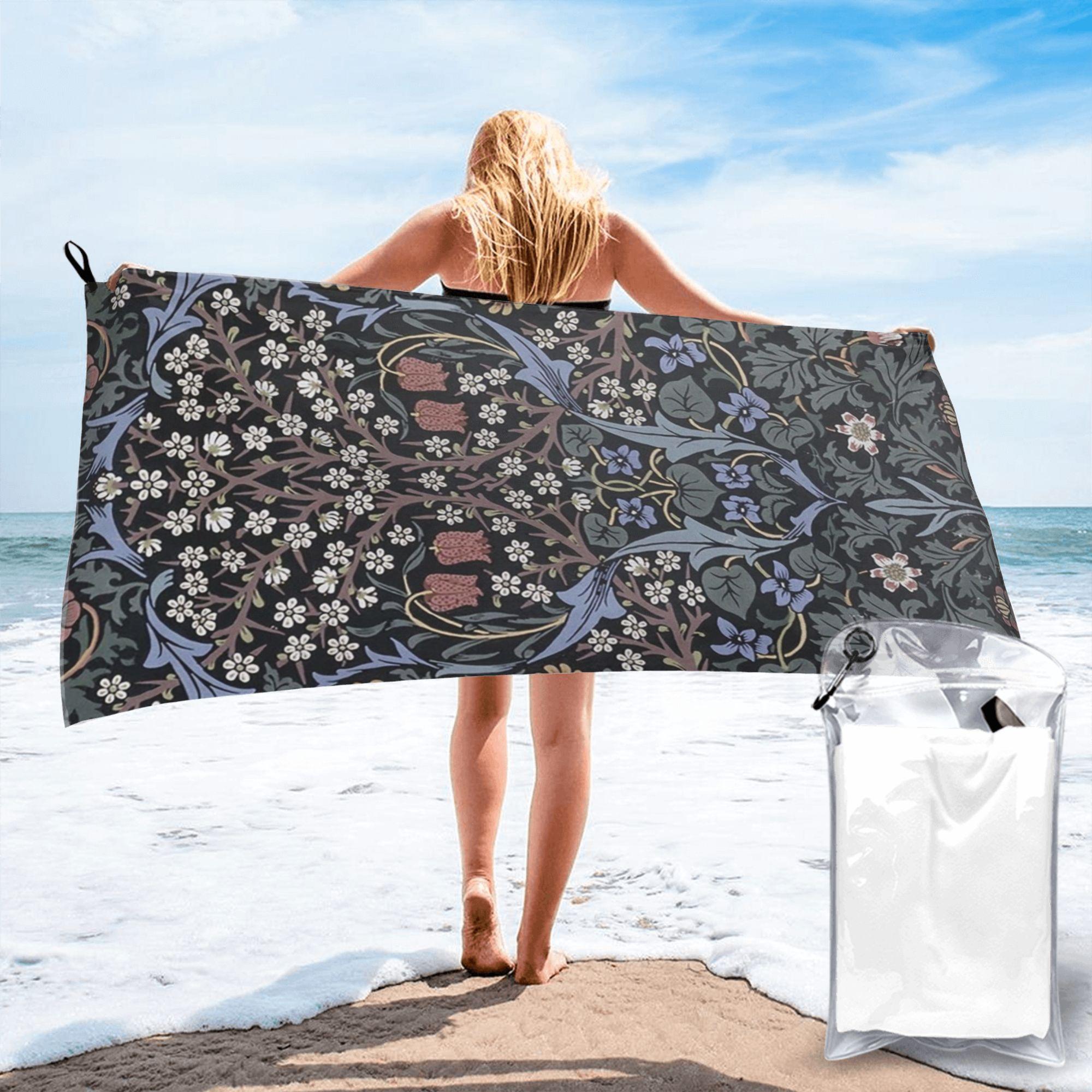 

William Morris - Blackthorn Beach Towel Soft Microfiber Quick Dry Absorbent Quick Towels For Bath W30*H60(CM)