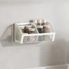 Wall Mounted Storage Basket Black White Seasoning Storage Drainage Basket Large Capacity Garlic Ginger Onion Spice Shelf