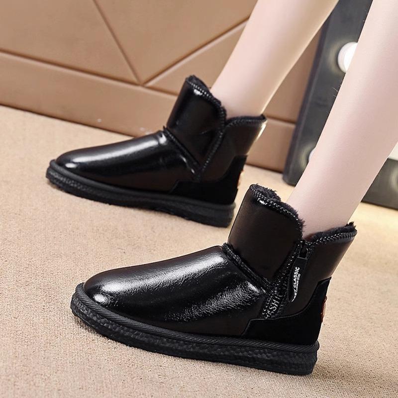 Snow boots women's winter 2025 new velvet thickened short tube waterproof and non-slip winter warm outer wear cotton shoes women