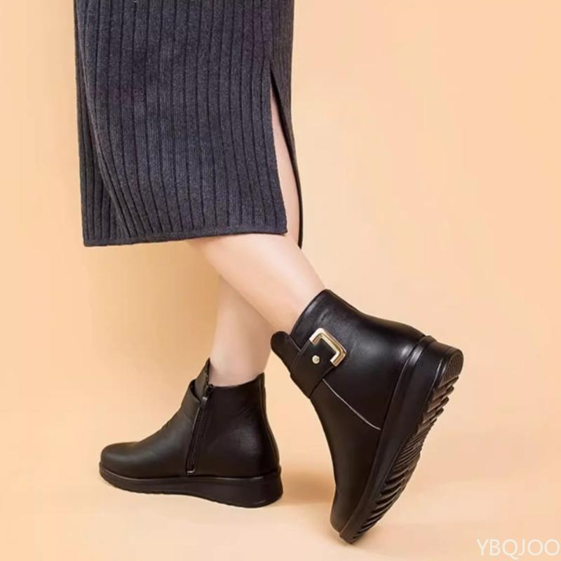 Módní všestranné krátké boty plyšová izolace zimní elegantní minimalistické pohodlné plochá podrážka protiskluzové dámské boty