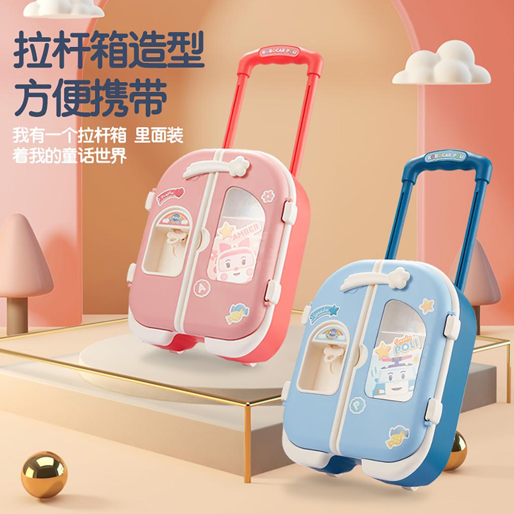 Children's Toy Refrigerator Large Simulation Double Door Kitchen Playhouse Girl Suitcase Toy with Microphone