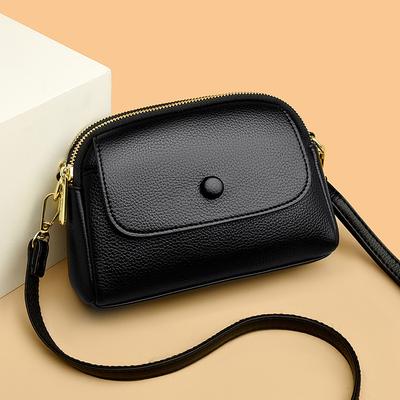 New Soft Leather Bag for Women Fashion One-shoulder Crossbody Bag Mobile Phone Simple Women Bag Lightweight Mother Bag Small Square Bag