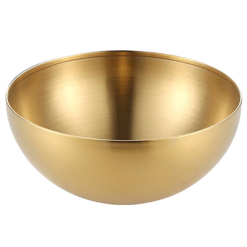 

Миски из нержавеющей стали для салата, супа, смешивания, сервировки, корейские металлические миски для хранения пасты золотой