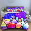 Colorful Bowling Set For Recreation Multiple Sizes Kid'S And Adults' Bedroom Exquisite 3Pc Bedding Set, Gift
