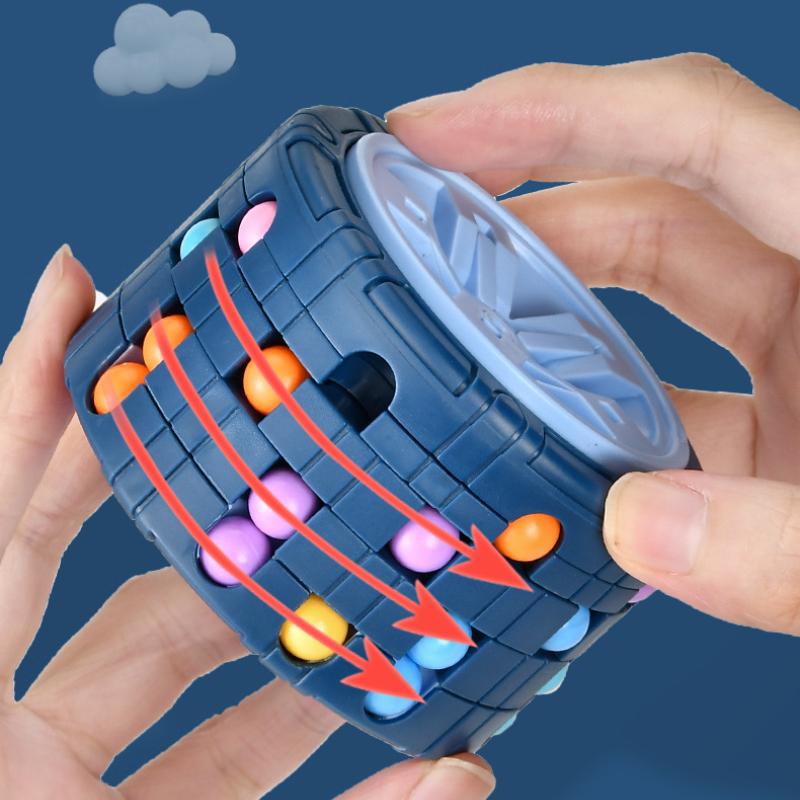 3D sylinder kube leketøy magisk bønne gyroskop rotere skyve puslespill spill lindre stress barn pedagogisk Montessori spedbarnsleketøy gave