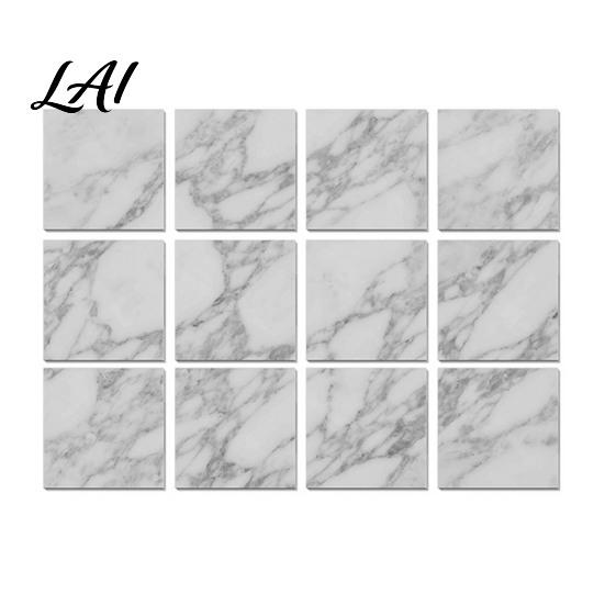 Heat Resistant Kitchen Backsplash Tiles 12PCS Imitation Marble Pattern Wall Stickers Self-Adhesive Waterproof EVA Scratch Decor for Home Tiles,